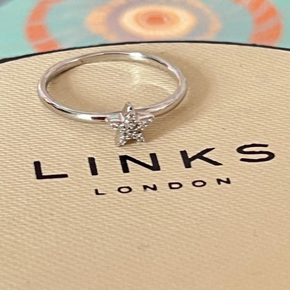 Links of London Essentials Star Crystal Ring Size P