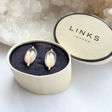 Load image into Gallery viewer, Links of London Sterling Silver and Glass with a leaf design studs
