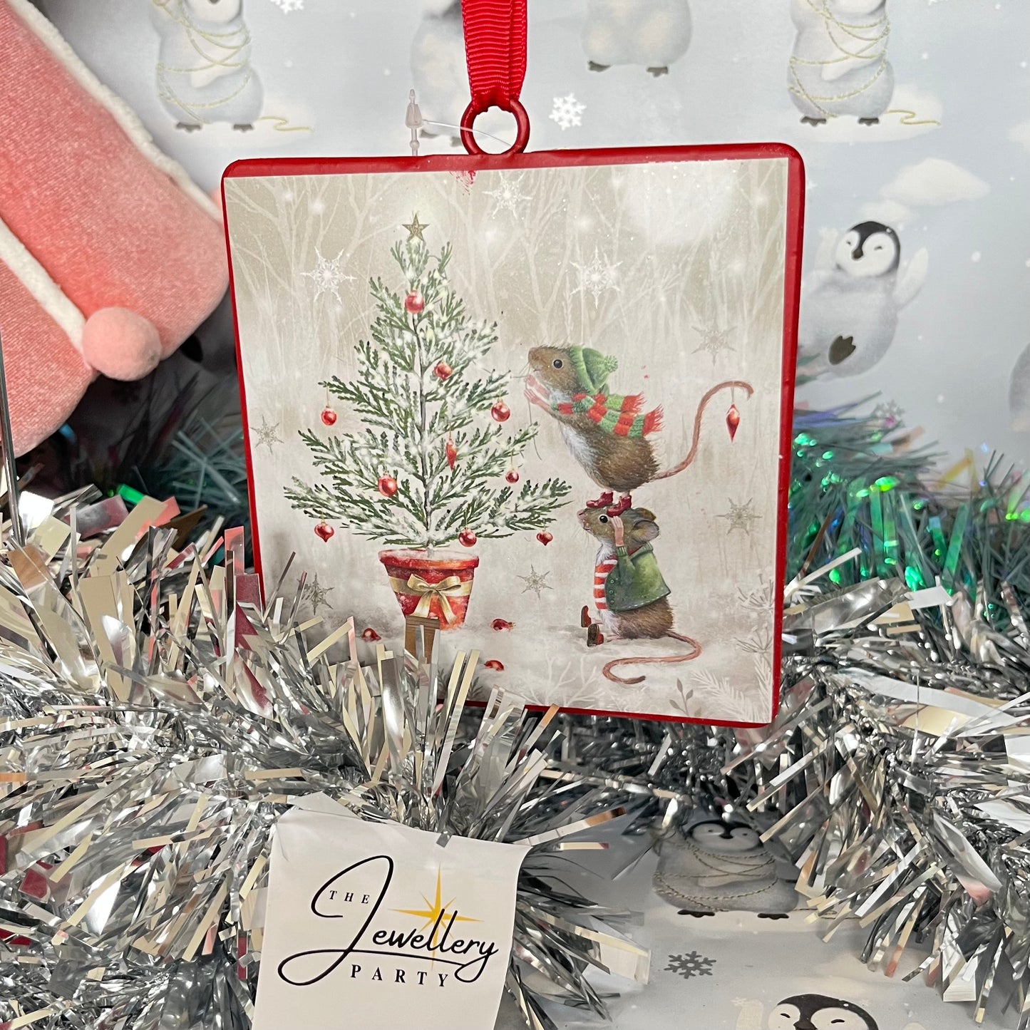 Christmas Tree Decoration featuring an illustration called "Merry Christmas"