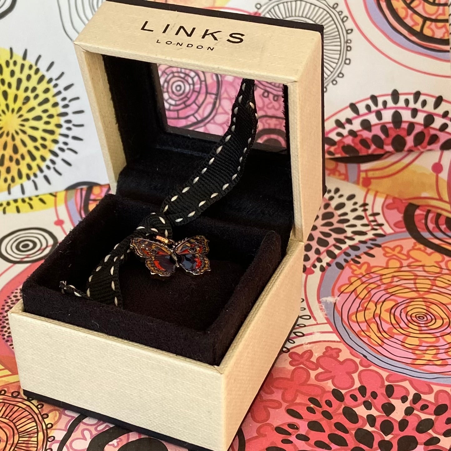 Link of London Enamelled Butterfly Charm Pendant.