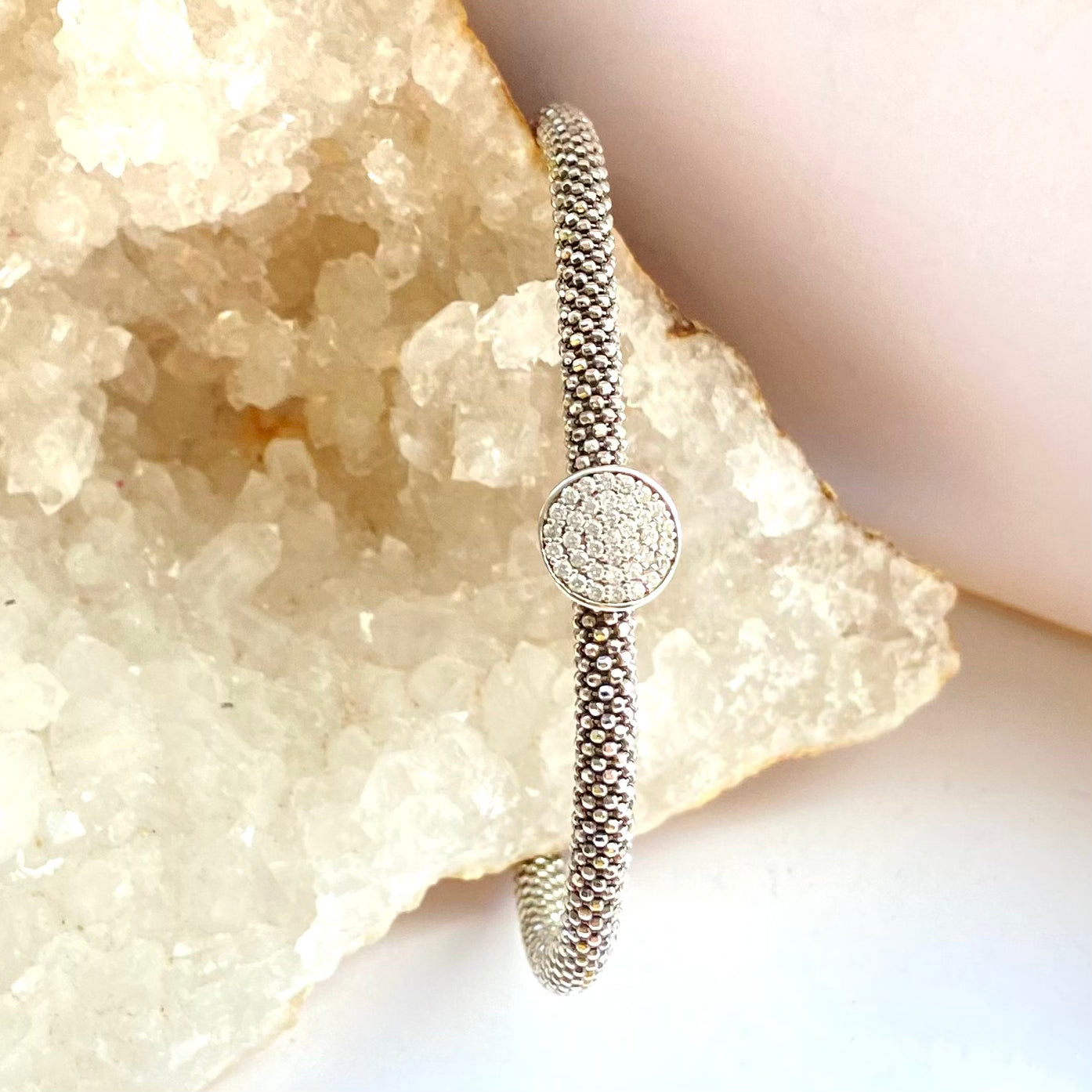 Links of London  Sterling Silver Star Burst Bead Bracelet with Crystals - 18cm
