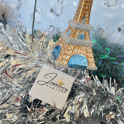 Kurt Adler Noble Gems glass Eiffel Tower Christmas ornament