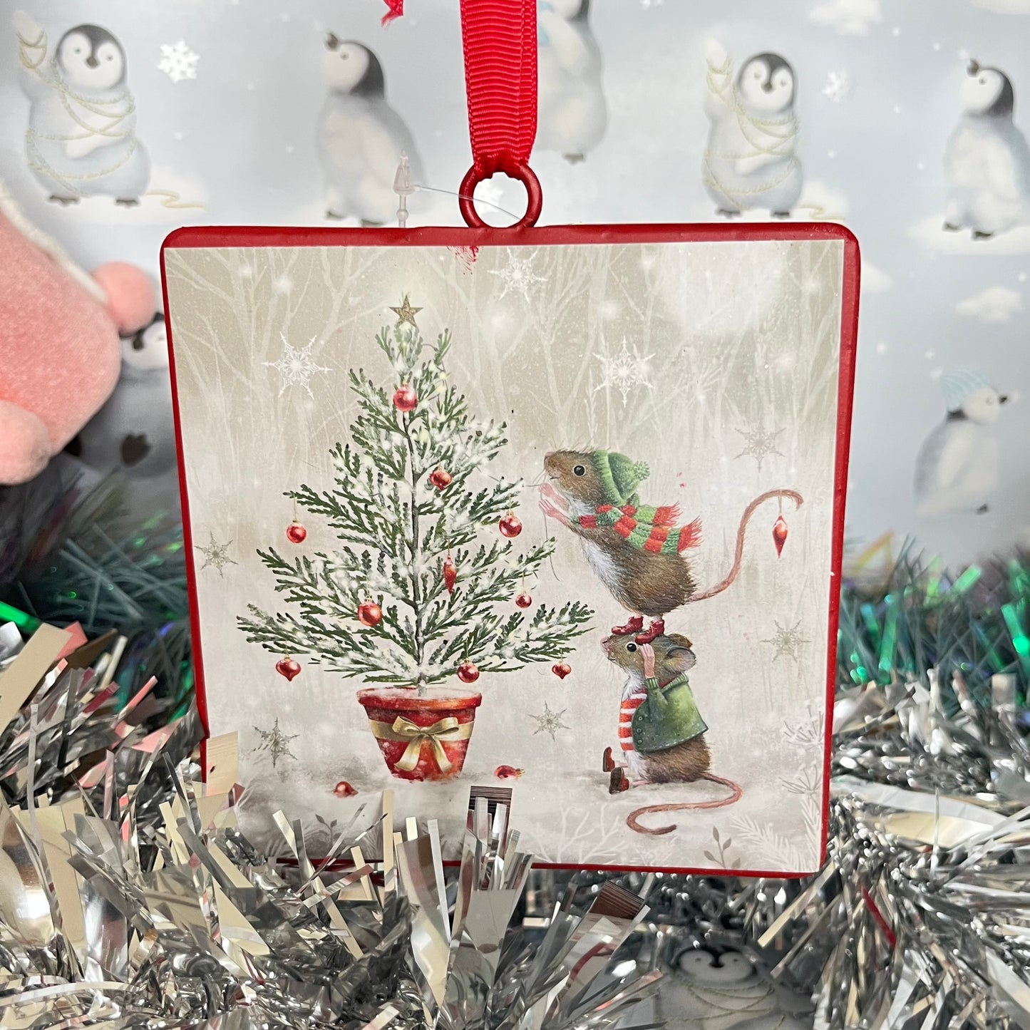 Christmas Tree Decoration featuring an illustration called "Merry Christmas"