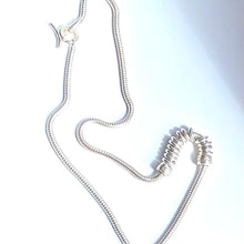 Load image into Gallery viewer, Silver Links of London Necklace, Snake Chain with T Bar Clasp 15 Sweetie Rings

