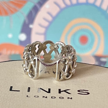 Links of London Sterling Silver  Lattice Ring Size P