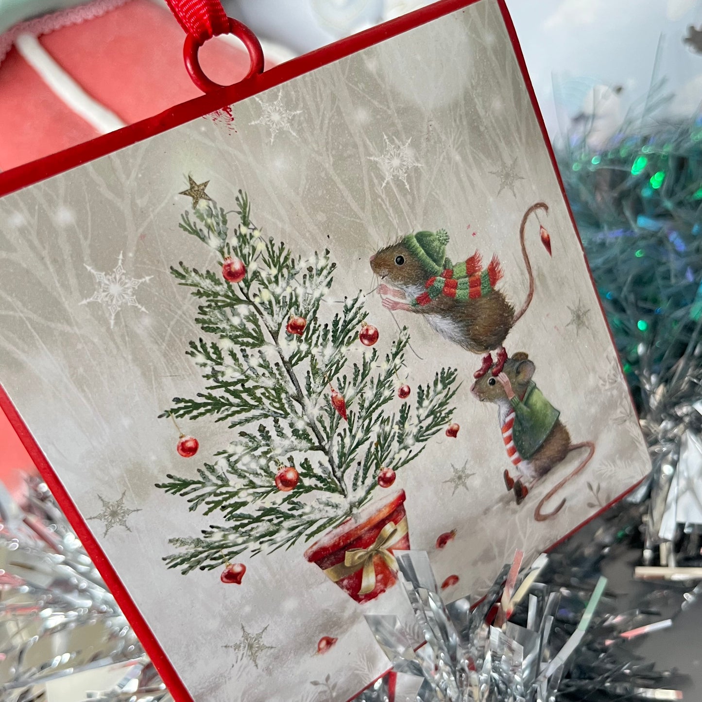 Christmas Tree Decoration featuring an illustration called "Merry Christmas"