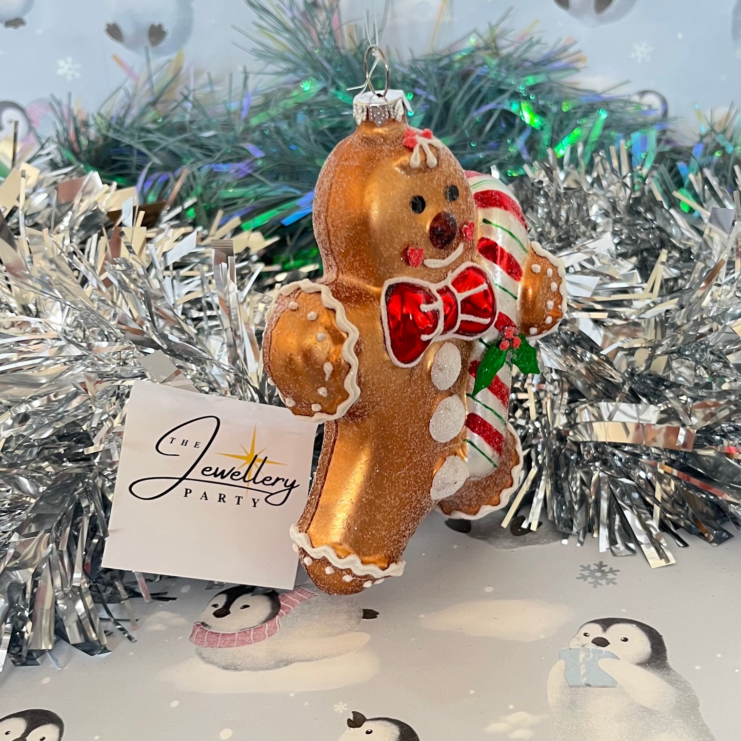 Gold-finish Boltze Lebkuchenmann glass gingerbread Glass ornament