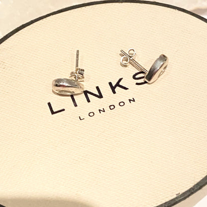 Links of London Sterling Silver Tear Drop Earrings with clear Topaz Stone