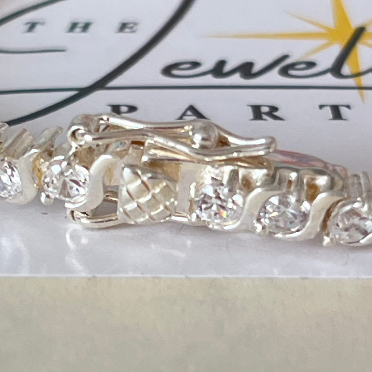 Sterling Silver Tennis Bracelet with Clear Crystal Cubic Zirconia Stones