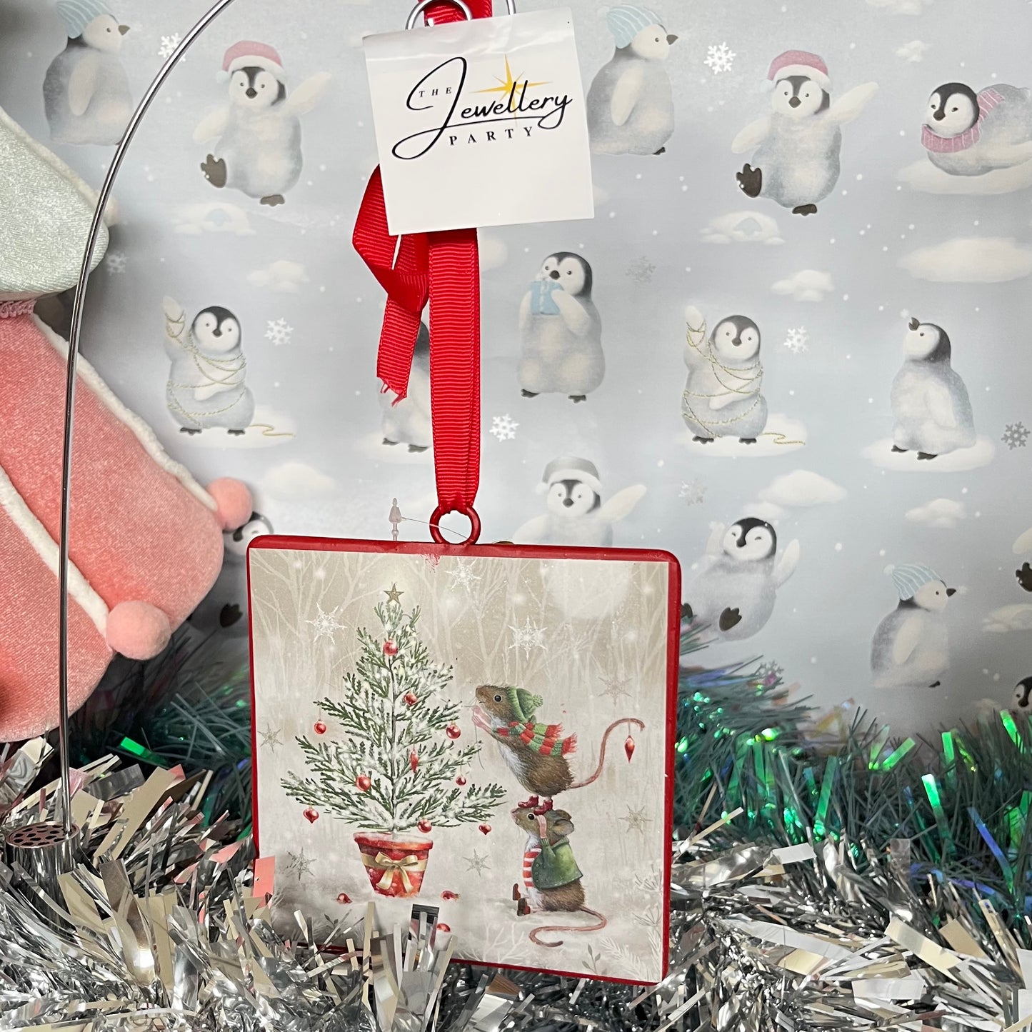 Christmas Tree Decoration featuring an illustration called "Merry Christmas"