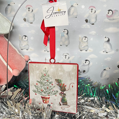 Christmas Tree Decoration featuring an illustration called "Merry Christmas"