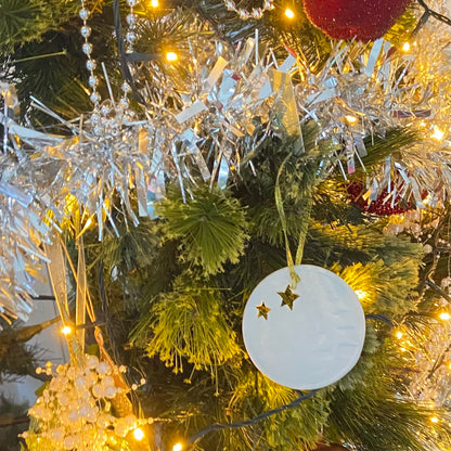Ceramic Disk  Festive, Christmas Ornament