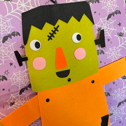 Felt Creepy Frankenstein's monster, created from cut-out felt Hanging Decoration