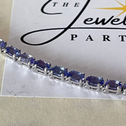 New! Natural Tanzanite Tennis Bracelet crafted from 925 Sterling Silver
