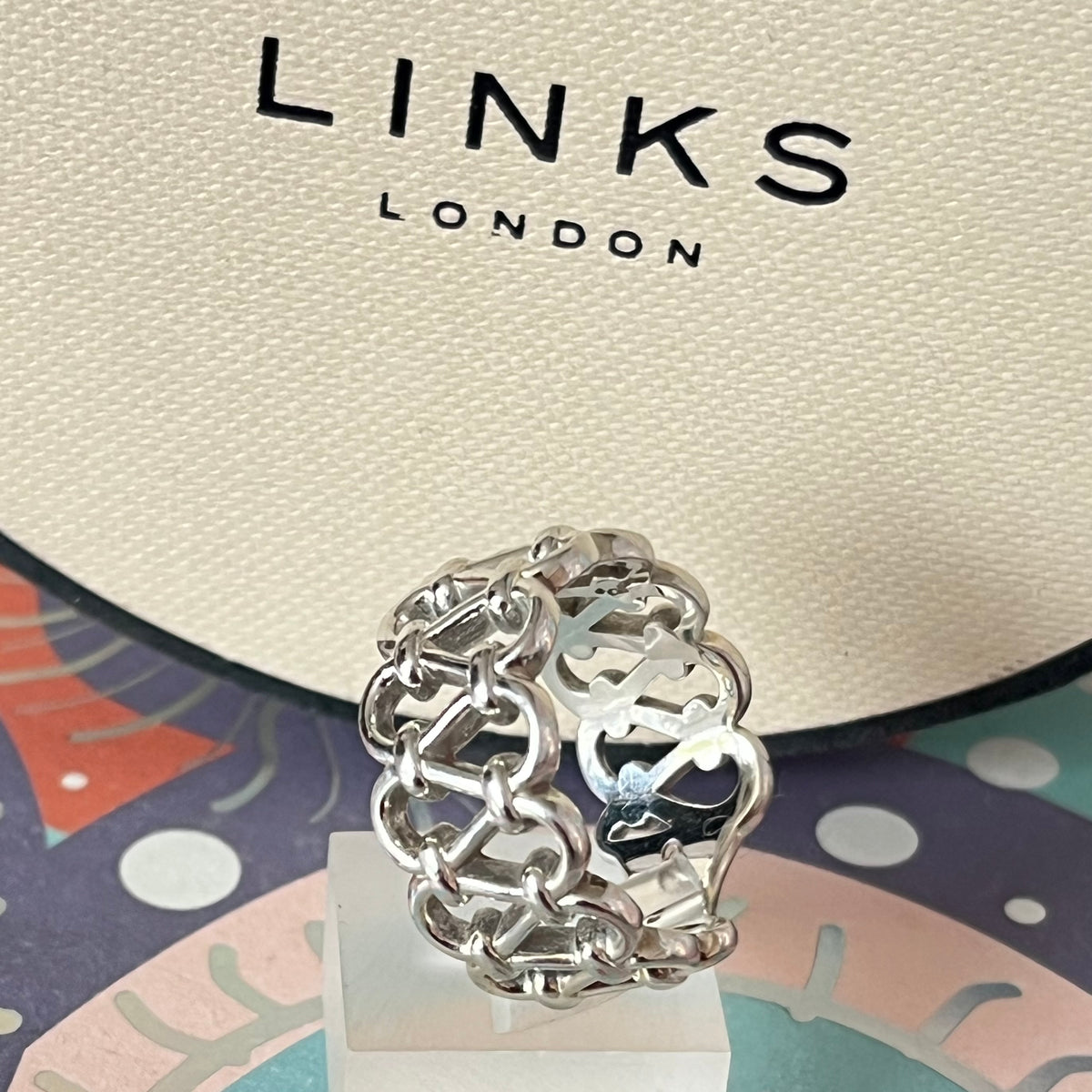 Links of London Sterling Silver  Lattice Ring Size P