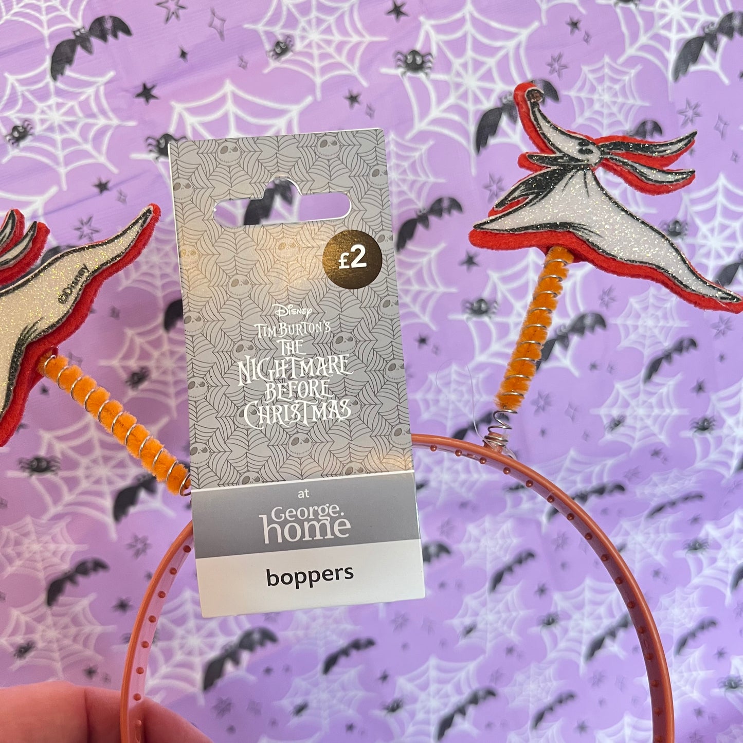 Disney The Nightmare Before Christmas Zero Boppers from George Home featuring glittery Zero character springs.