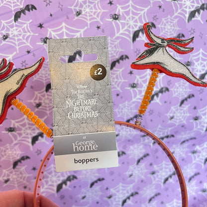 Disney The Nightmare Before Christmas Zero Boppers from George Home featuring glittery Zero character springs.