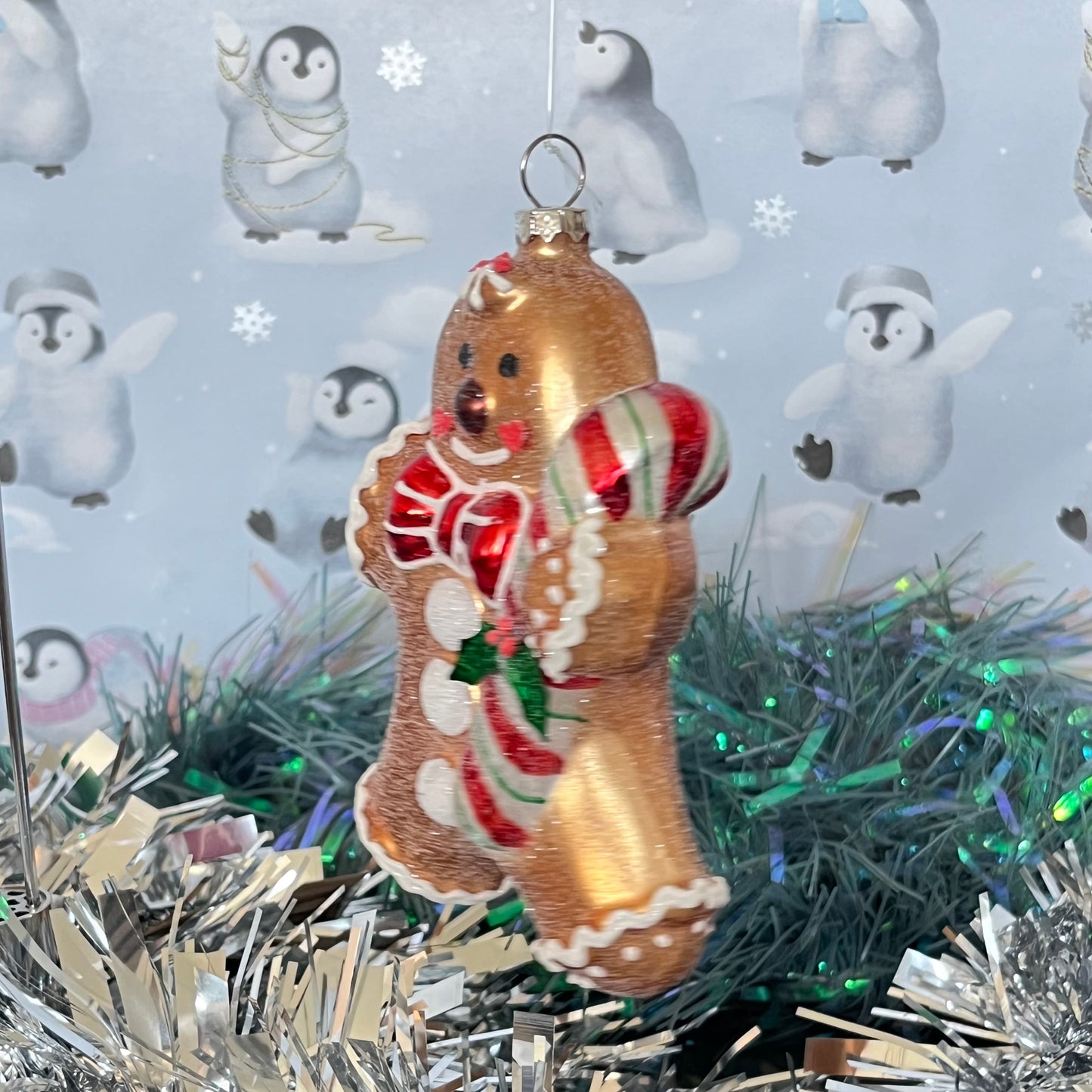 Gold-finish Boltze Lebkuchenmann glass gingerbread Glass ornament