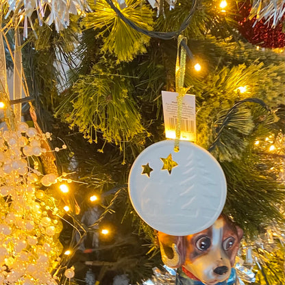 Ceramic Disk  Festive, Christmas Ornament