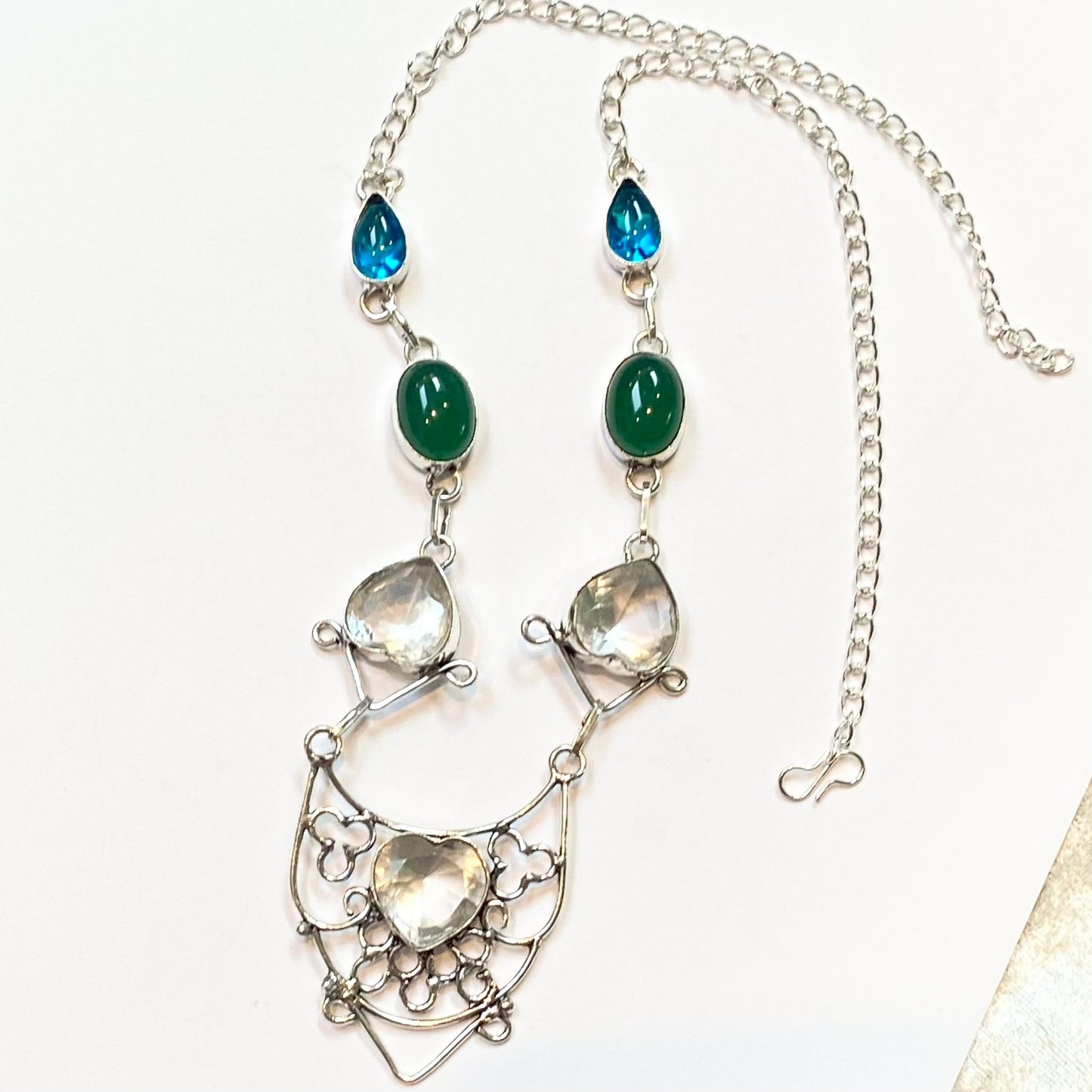 Clear Quartz crystal in the shape of a heart Necklace