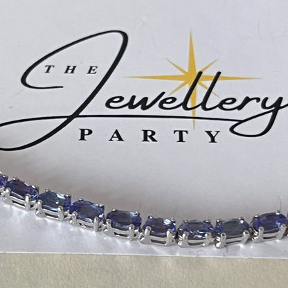New! Natural Tanzanite Tennis Bracelet crafted from 925 Sterling Silver
