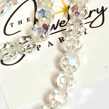 Absolutely Stunning two strand Rainbow and Iridescent Necklace with crystal stone clasp