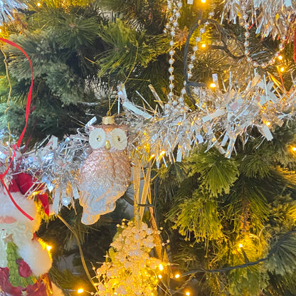 White Owl  Design Glass  Festive, Christmas Ornament