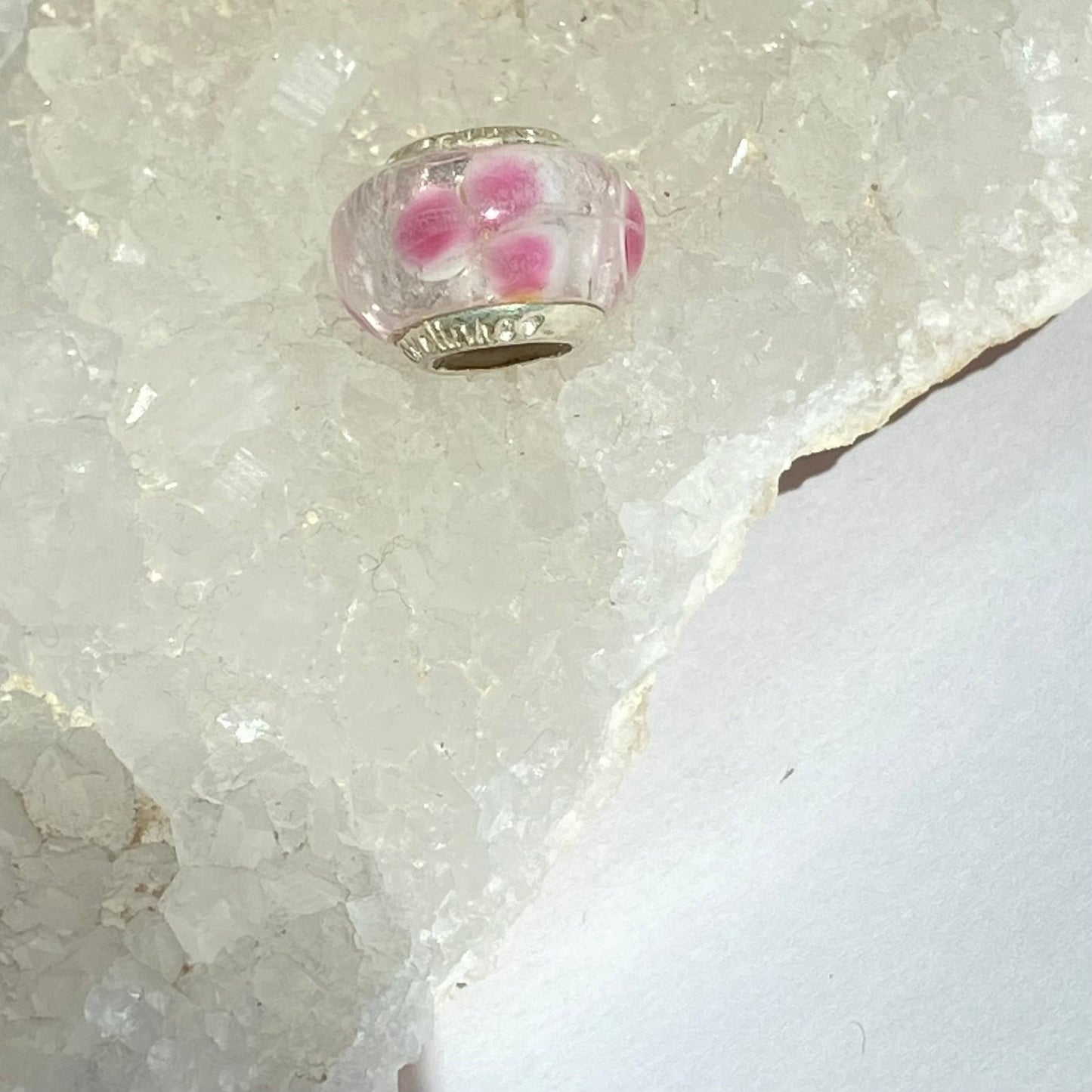 Pink and White Love Links Bead Branded Charm