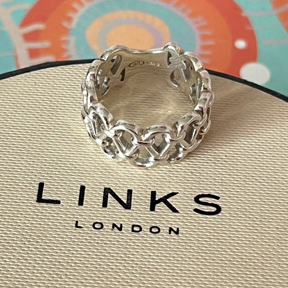 Links of London Sterling Silver  Lattice Ring Size P