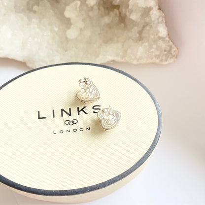 Links of London Sterling Silver Maze Heart Earrings