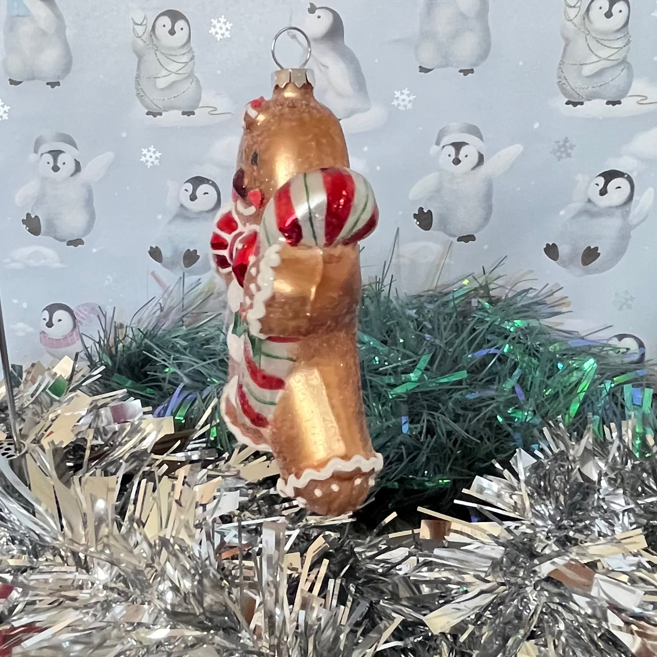 Gold-finish Boltze Lebkuchenmann glass gingerbread Glass ornament