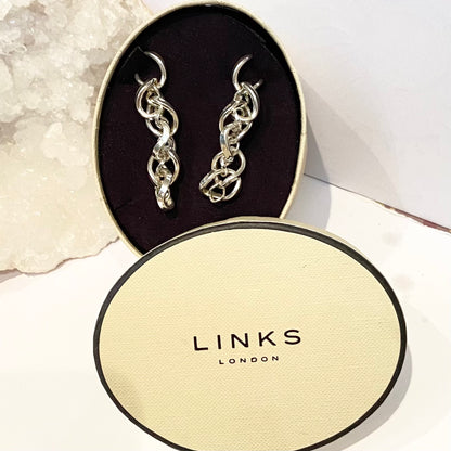 Links of London Infinity Sterling Silver Rare Chain Dropper Earrings