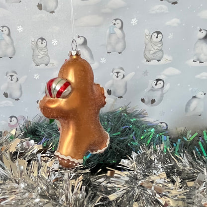 Gold-finish Boltze Lebkuchenmann glass gingerbread Glass ornament