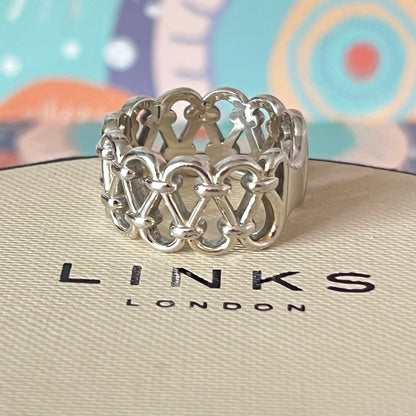 Links of London Sterling Silver  Lattice Ring Size P