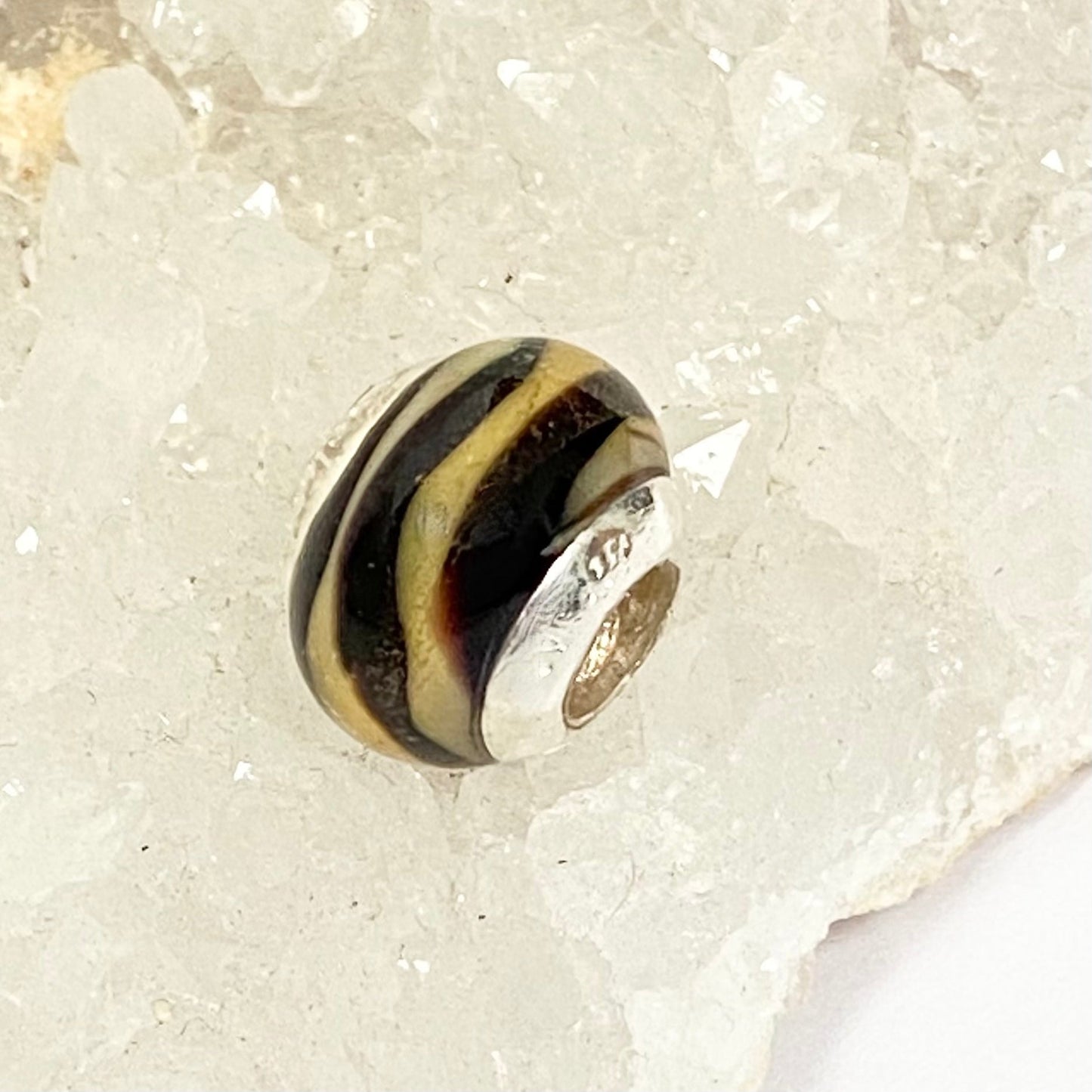 Yellow and Brown  Love Links Bead Branded Charm
