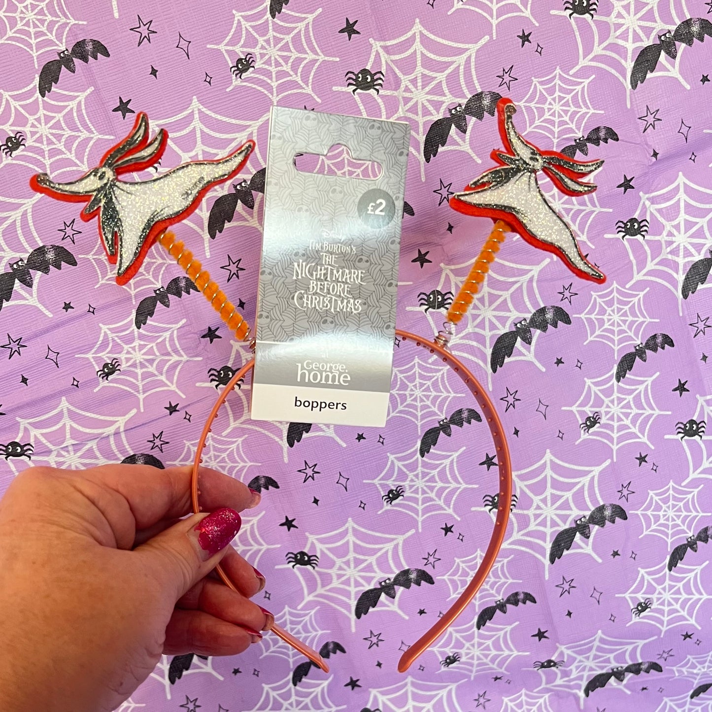 Disney The Nightmare Before Christmas Zero Boppers from George Home featuring glittery Zero character springs.