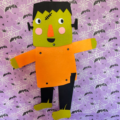 Felt Creepy Frankenstein's monster, created from cut-out felt Hanging Decoration