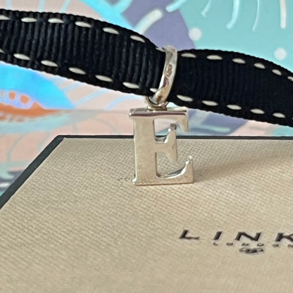 Links of London Sterling Silver Capital Letter E Charm New in the original packaging.