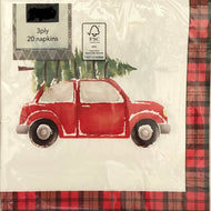 Car with a Christmas Tree  Themed Christmas Festive Napkins