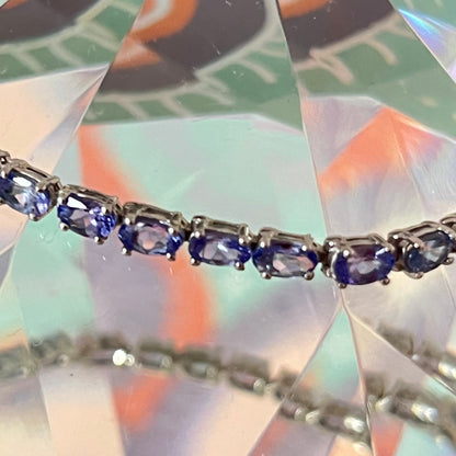 New! Natural Tanzanite Tennis Bracelet crafted from 925 Sterling Silver