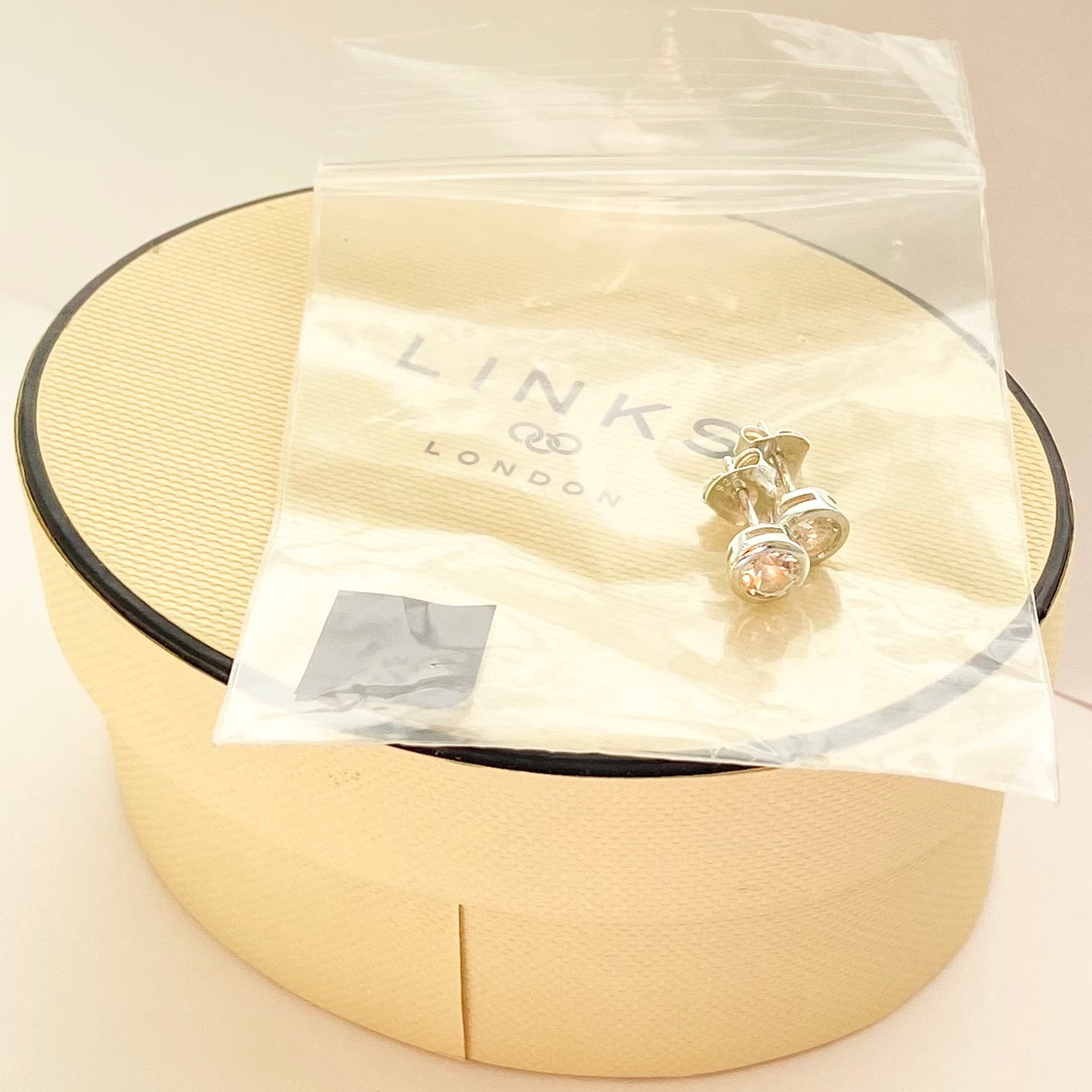 Sterling Silver Links of London Crystal Stud Earrings - New