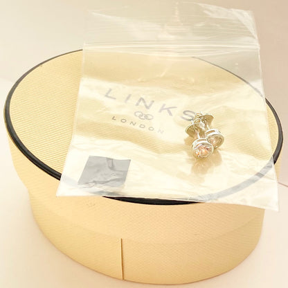 Sterling Silver Links of London Crystal Stud Earrings - New