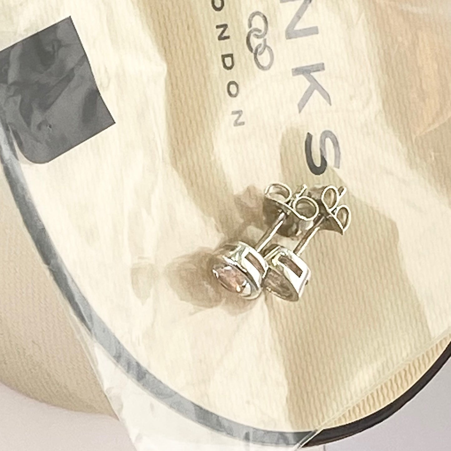 Sterling Silver Links of London Crystal Stud Earrings - New