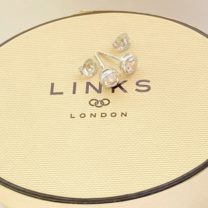 Sterling Silver Links of London Crystal Stud Earrings - New