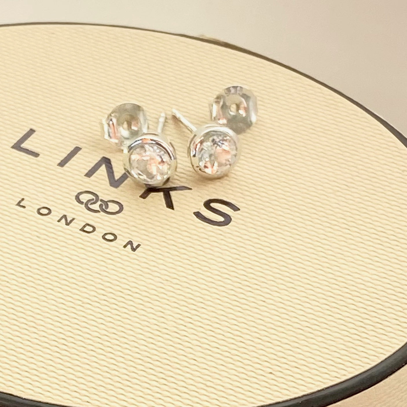 Sterling Silver Links of London Crystal Stud Earrings - New