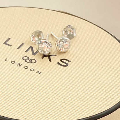 Sterling Silver Links of London Crystal Stud Earrings - New
