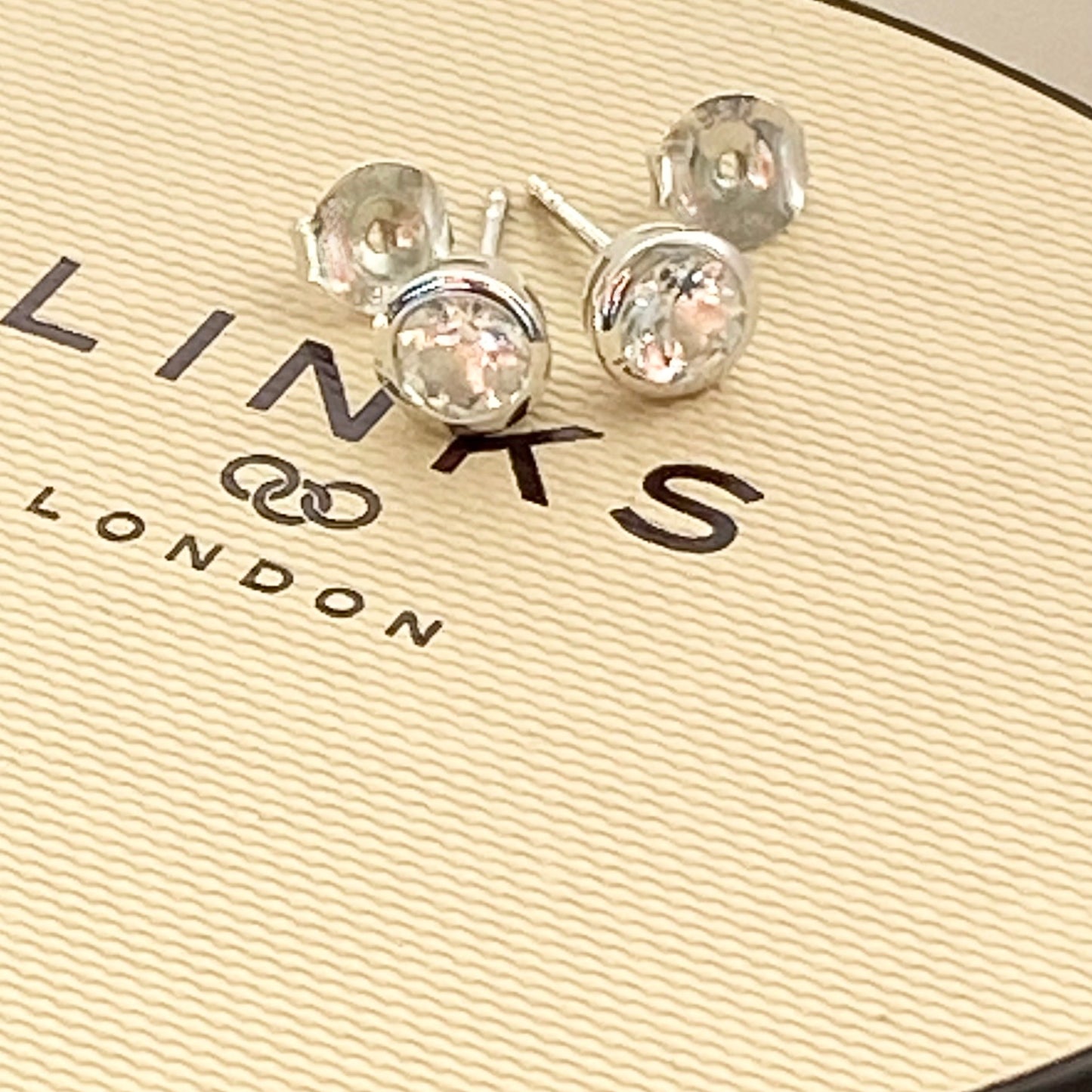Sterling Silver Links of London Crystal Stud Earrings - New