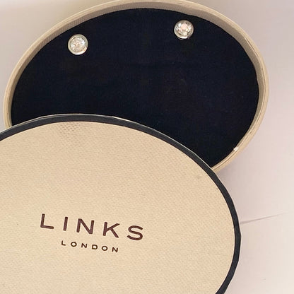 Sterling Silver Links of London Crystal Stud Earrings - New