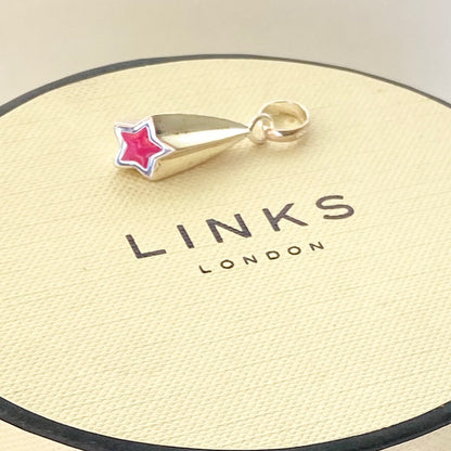 Links of London 925 Shooting Star with Red Enamel Charm