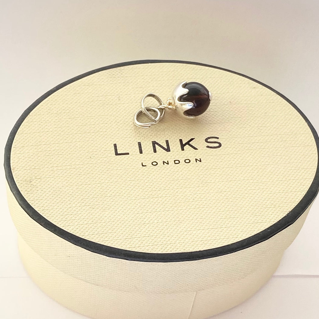 Links of London Sterling Silver 925 Christmas Pudding with 18ct Vermeil Holly Charm